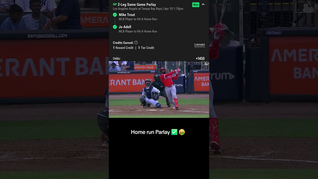 No stress, just dingers. Mike Trout + Jo Adell cashed me out easy. #miketrout #homerun #parlays