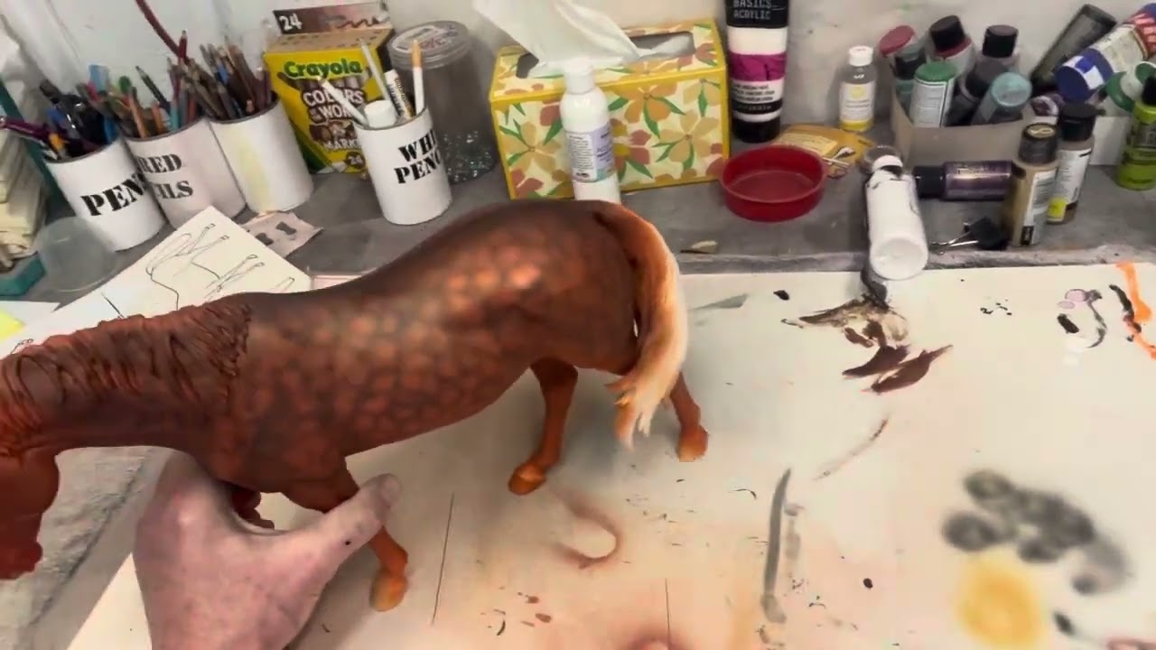 Video 34, APPLYING DAPPLES TO A 1:6  SCALE MODEL.   Mon Mar 10, 2025.