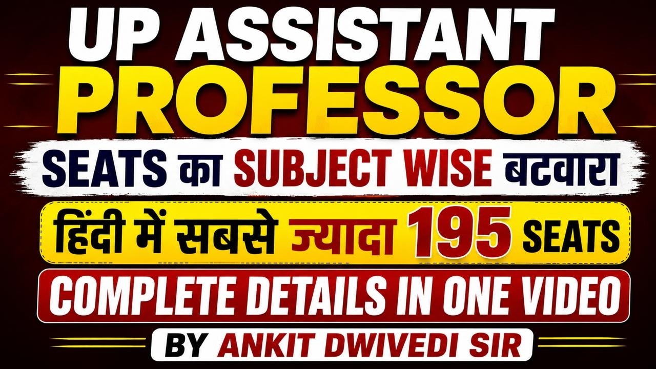 UP Assistant Professor Vacancy 2026 Out | UP Assistant Professor Subject-Wise Vacancy Update