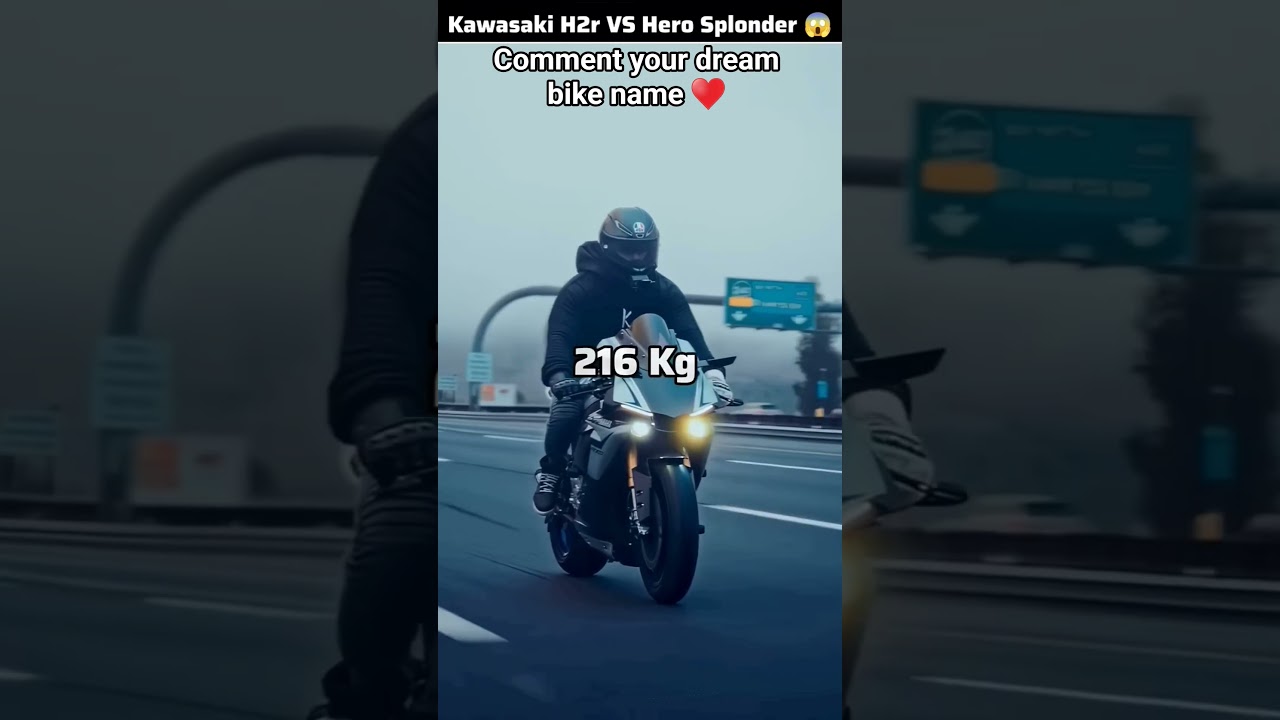 Kawasaki ninja h2r VS Hero splendor comparison video who is best #herosplendor #heroxtreme #ninjah2r