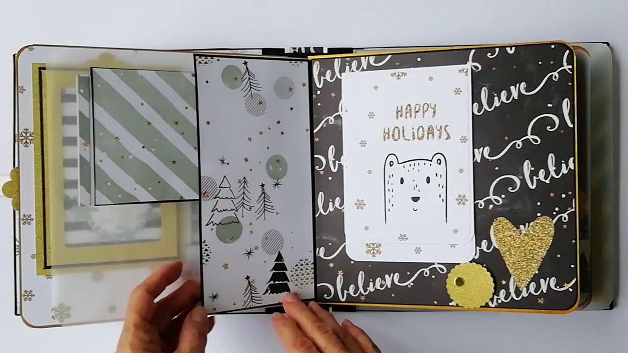 Álbum de fotos de scrapbook Christmas Gold