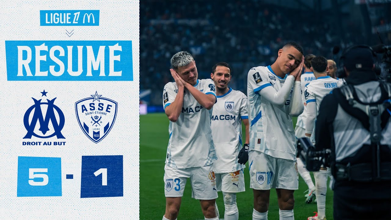 OM 5-1 Saint-&Eacute;tienne : Le r&eacute;sum&eacute; du match