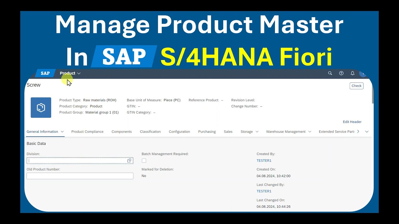 SAP S/4HANA Fiori Manage Product Master (F1602) — пошаговое руководство