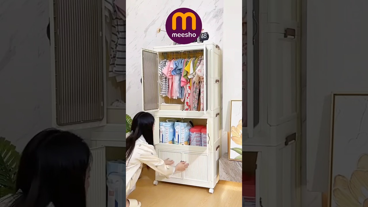 Foldable wardrobe,portable multipurpose cupboard,plastic portable rack,amazon cloth rack,meesho rack