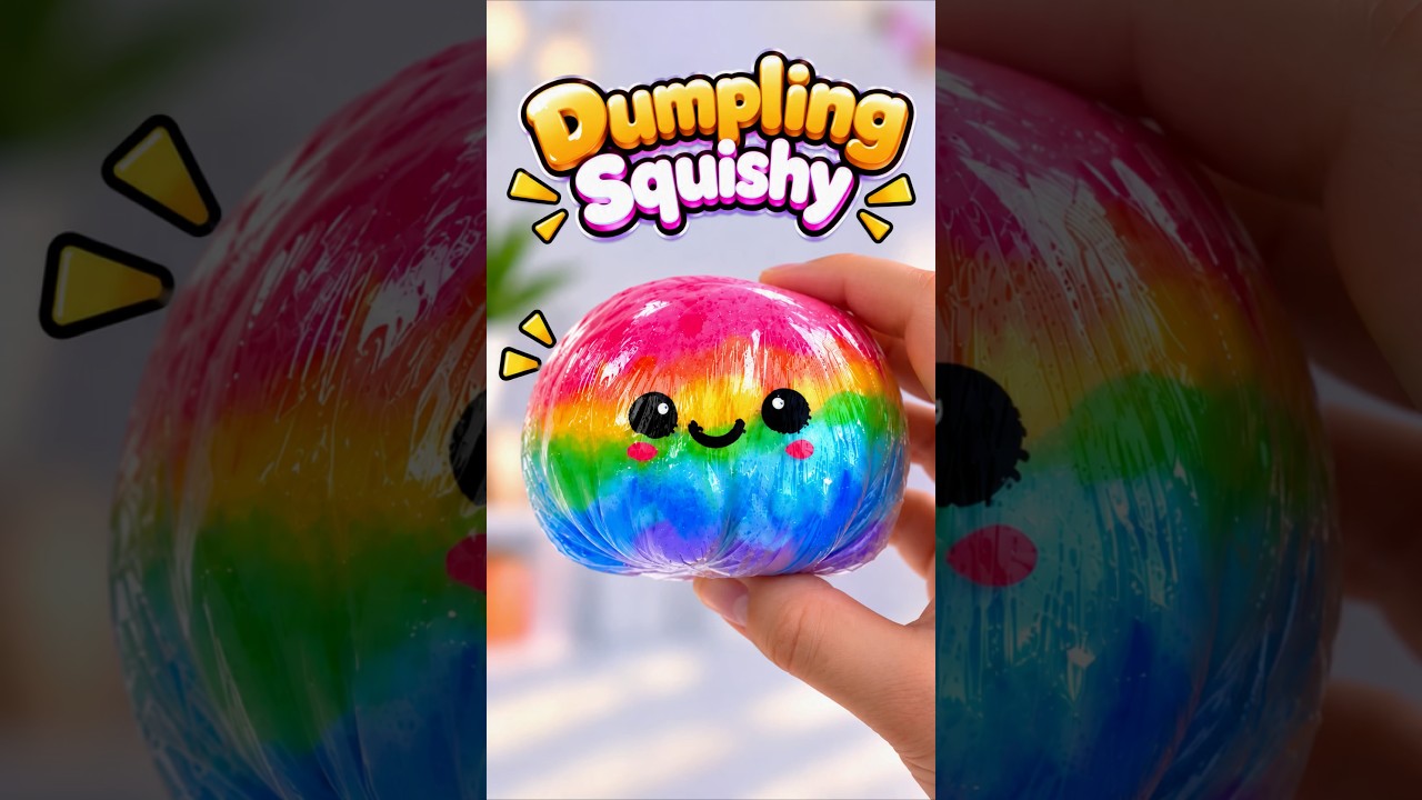 DIY Rainbow Dumpling Squishy #trending #tiktok #art #shorts #craft #crafts #squishy #diy