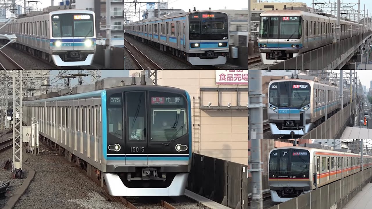 【最速で高架を駆け抜ける地下鉄】東京メトロ東西線　快速限定 速度付き高速通過集