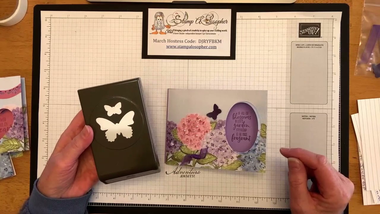 Peek A Boo Fun Fold with Stampin' Up!'s Hydrangea Hill Designer Series Paper