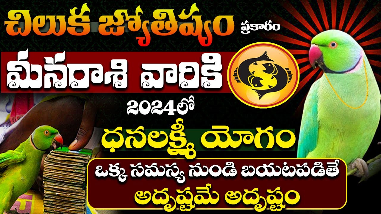 Chilaka Jyotsyam Meena rasi | Parrot Prediction 2024 | Parrot Astrology  pisces Horoscope 2024