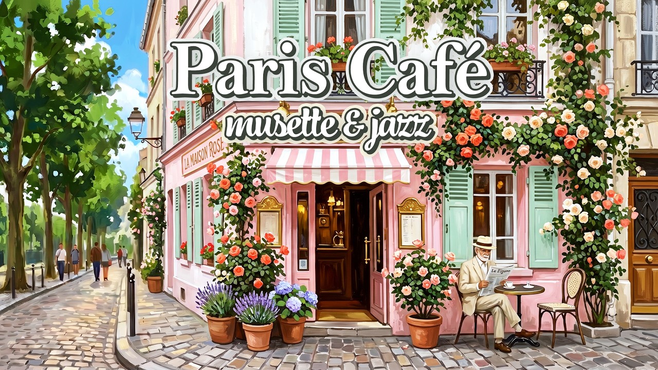 𝐏𝐚𝐫𝐢𝐬 𝐂𝐚𝐟𝐞́ ☕ Music for a Rose-Covered Morning | 1 Hour French Caf&eacute; Music
