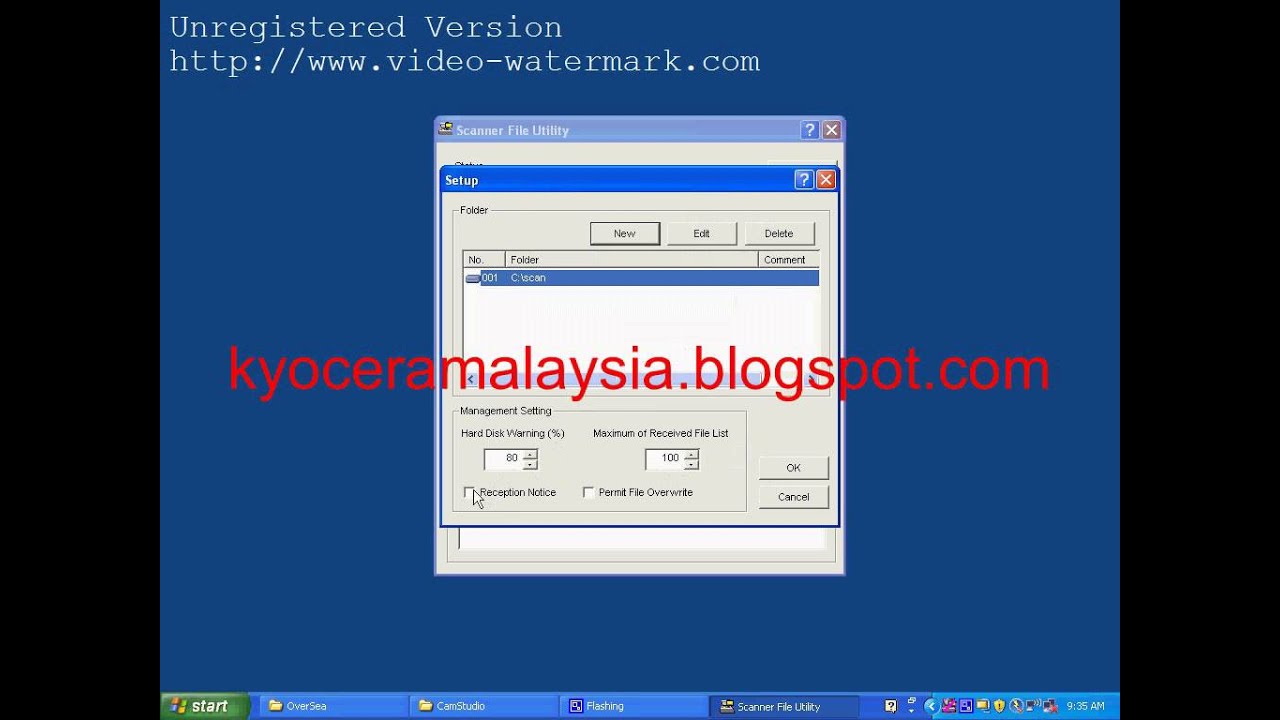 Setup Scanner - KM 2550