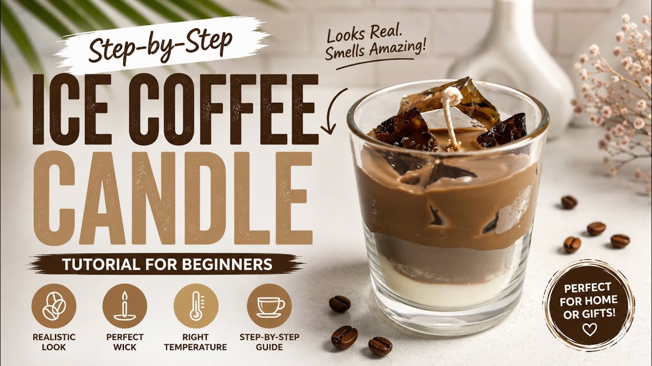 How to make a Coffee Candle | Realistic Wax Ice Cubes!