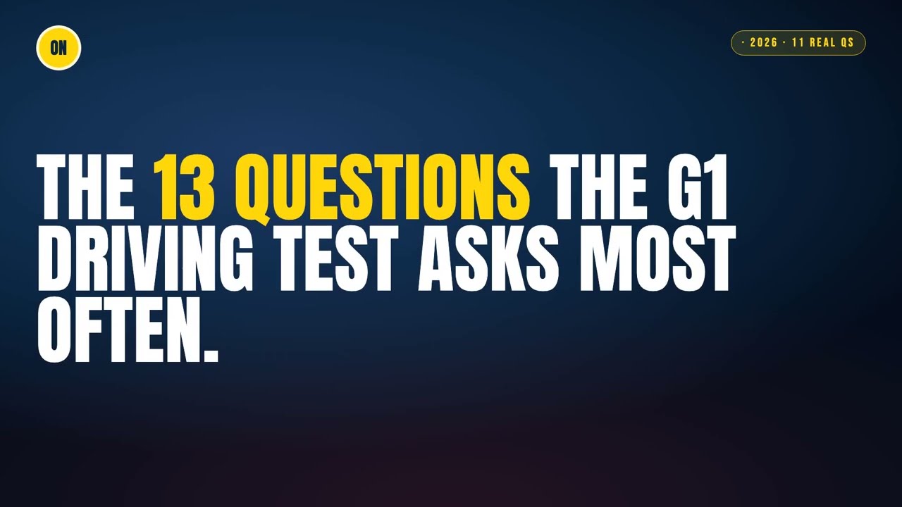 G1 Driving Test 2026, Ontario, Canada : Pass in the first try! (Free Real Exam Questions)