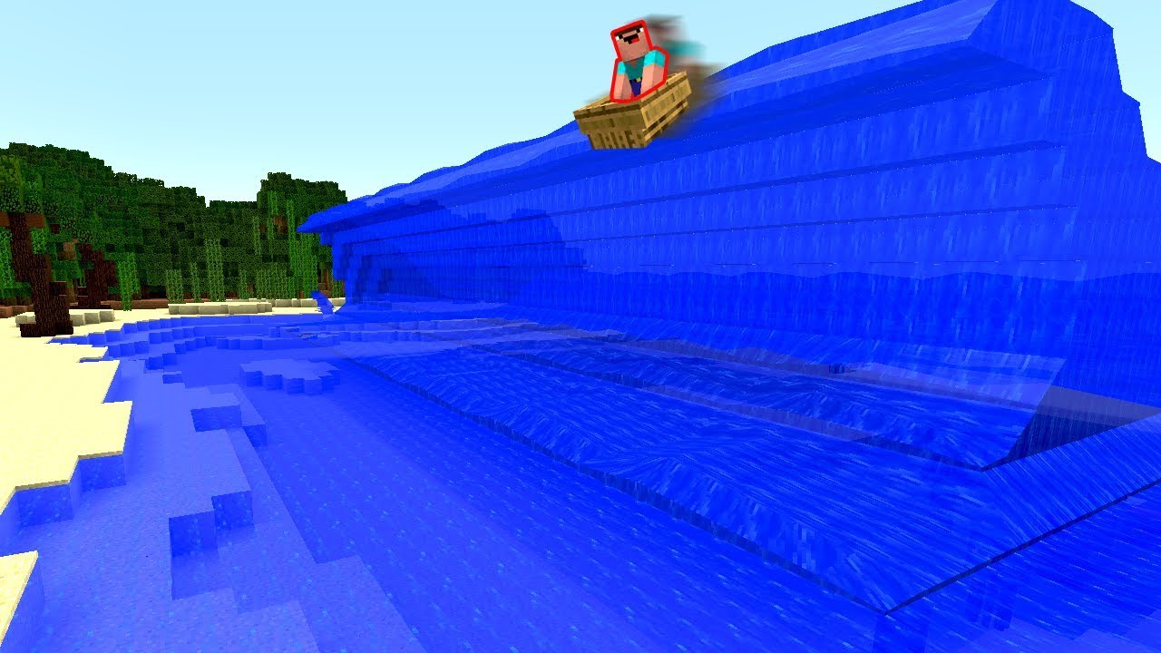 SURFANDO EM UMA ONDA DE VERDADE NO MINECRAFT