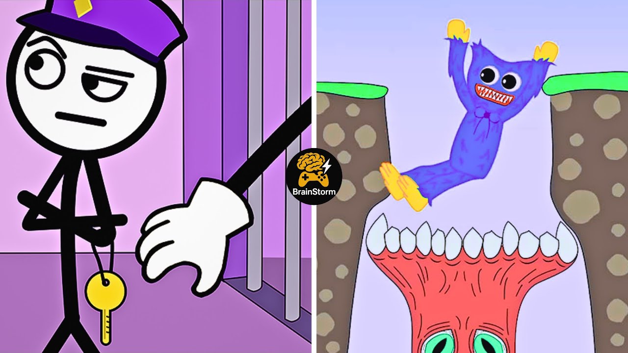 Hugy's Funny Animated Story Vs Thief Puzzle | Max Gameplay | BrainStorm Walkthrough EP-050