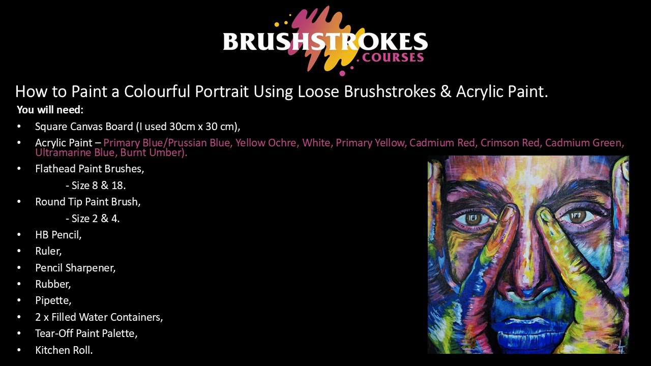 How to Paint a Colourful Portrait Using Loose Brushstrokes & Acrylic Paint.