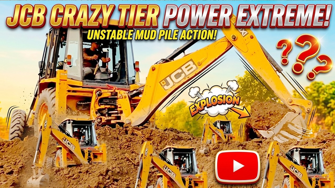 WoW!!! JCB Backhoe Opratior preparing fields for farmers-Backhoe Machine Laveling Rice Fram