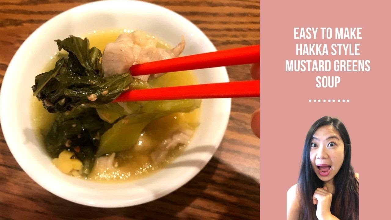 Hakka Style Mustard greens with red rice yeast soup , Easy , Healthy , Quick recipe