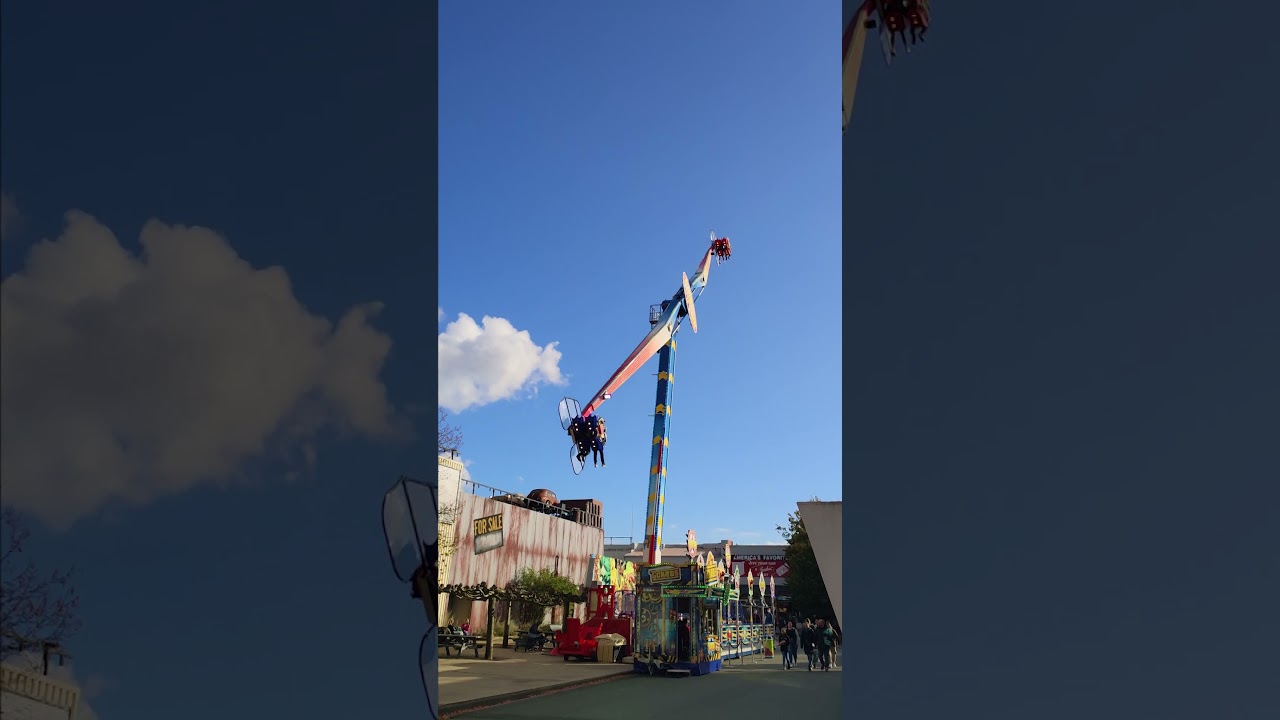 Huge Booster Flat Ride at Movie Park Germany Fighter #Short #Shorts #YoutubeShorts