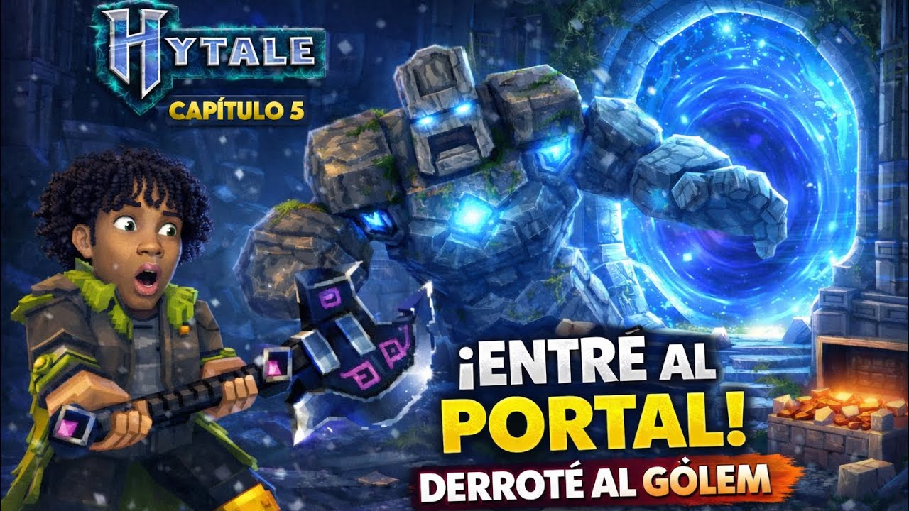 ME ENFRENTÉ A UN GÓLEM Y ENTRÉ A UNA CIUDAD DESCONOCIDA 😱✨ | Hytale Cap #5 