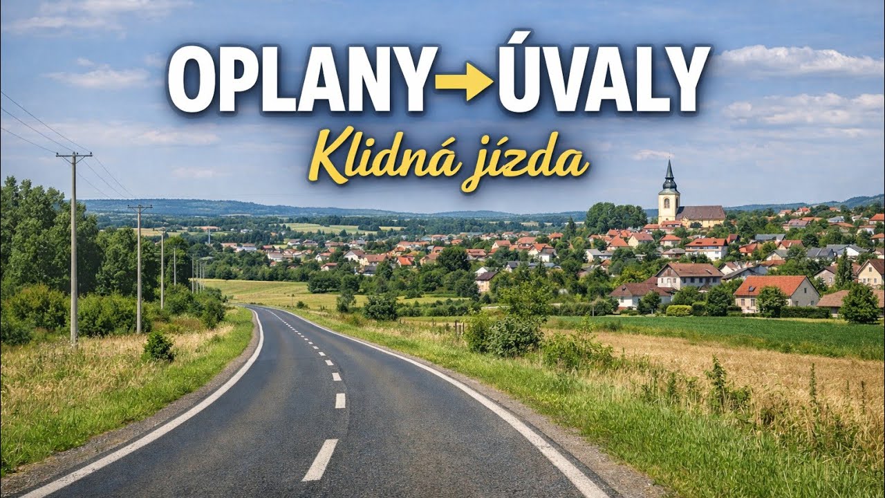 🚗 Oplany → Úvaly | Klidná jízda autem | 4K | Bez komentáře
