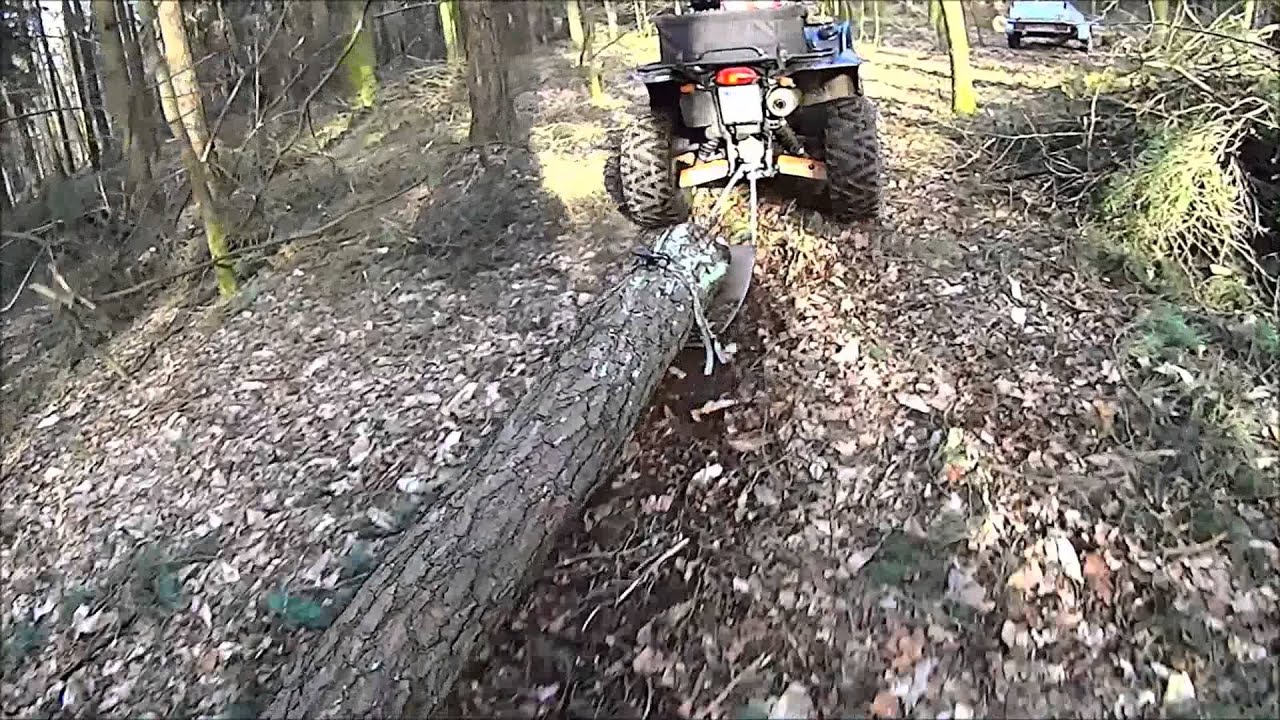 Skidding log with ATV