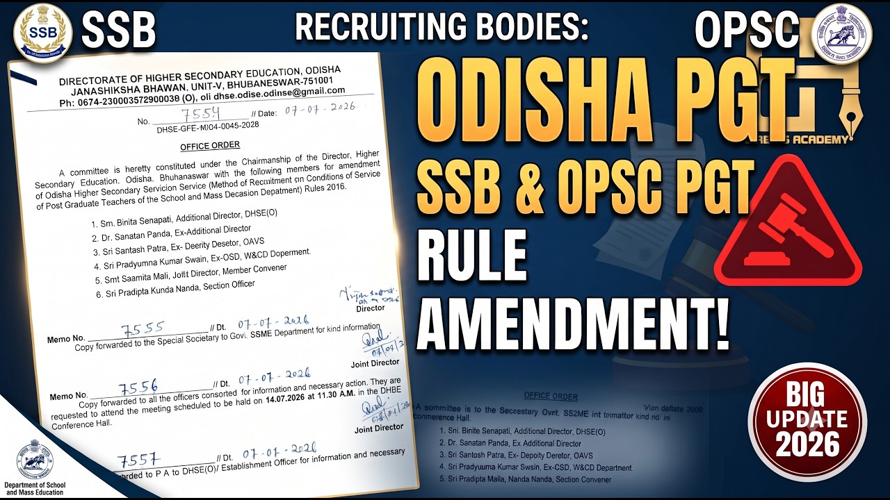 Odisha PGT Recruitment 2026 Big Update | Committee Formed | What Will Change?