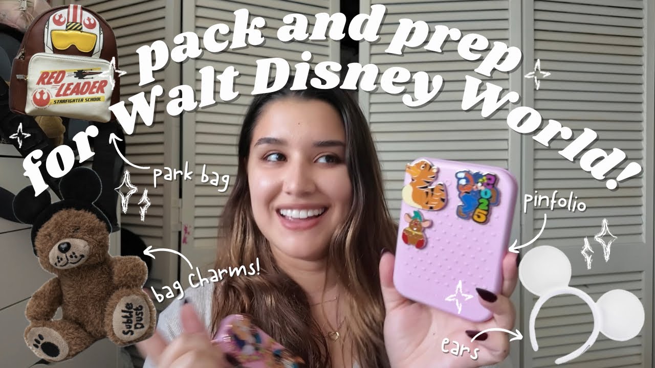 pack and prep with me for walt disney world!!! Disney outfits, itinerary, bag charms, pins
