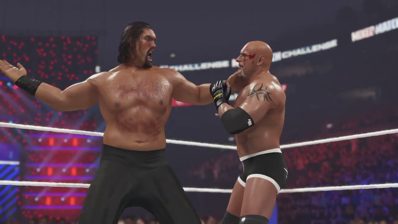 Голдберг против Великого Хали – Столкновение гигантов в WWE 2K Showdown | Испытание смешанных мат...