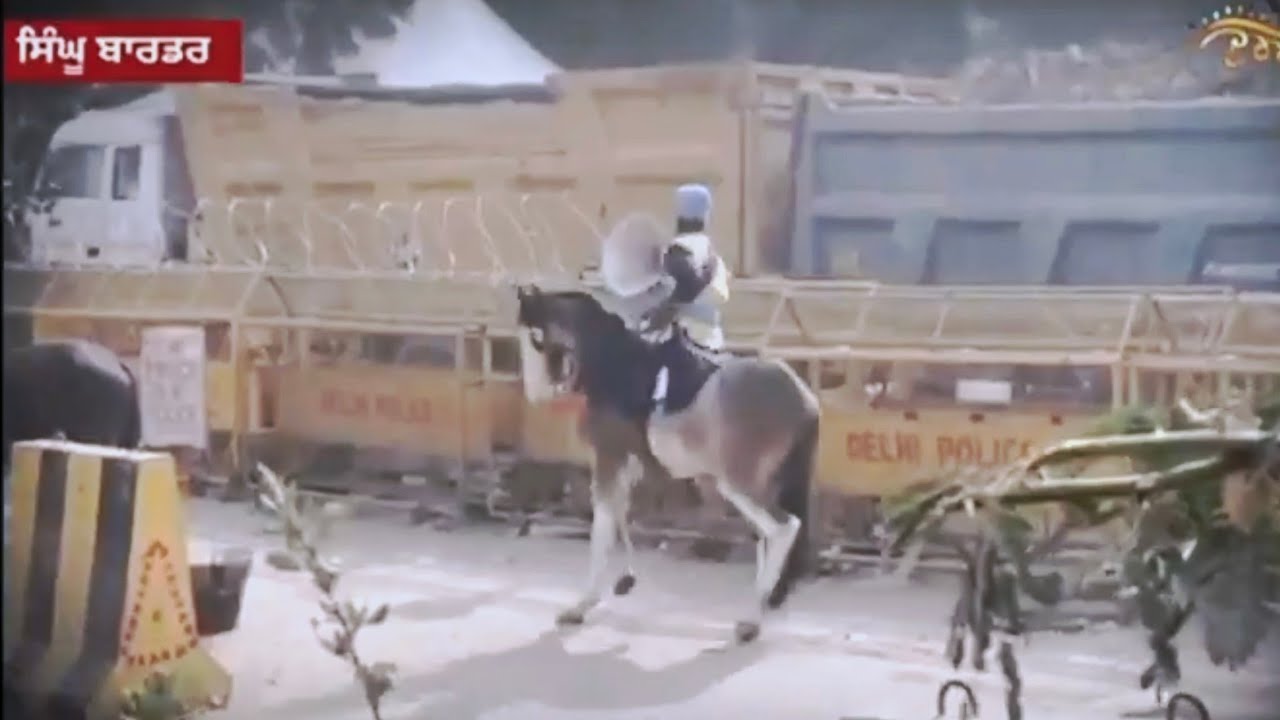 Nihang - Sikh Army at Front Line of Delhi Barricade with Horses | Kisan Farmer Andolan | #Khalistan
