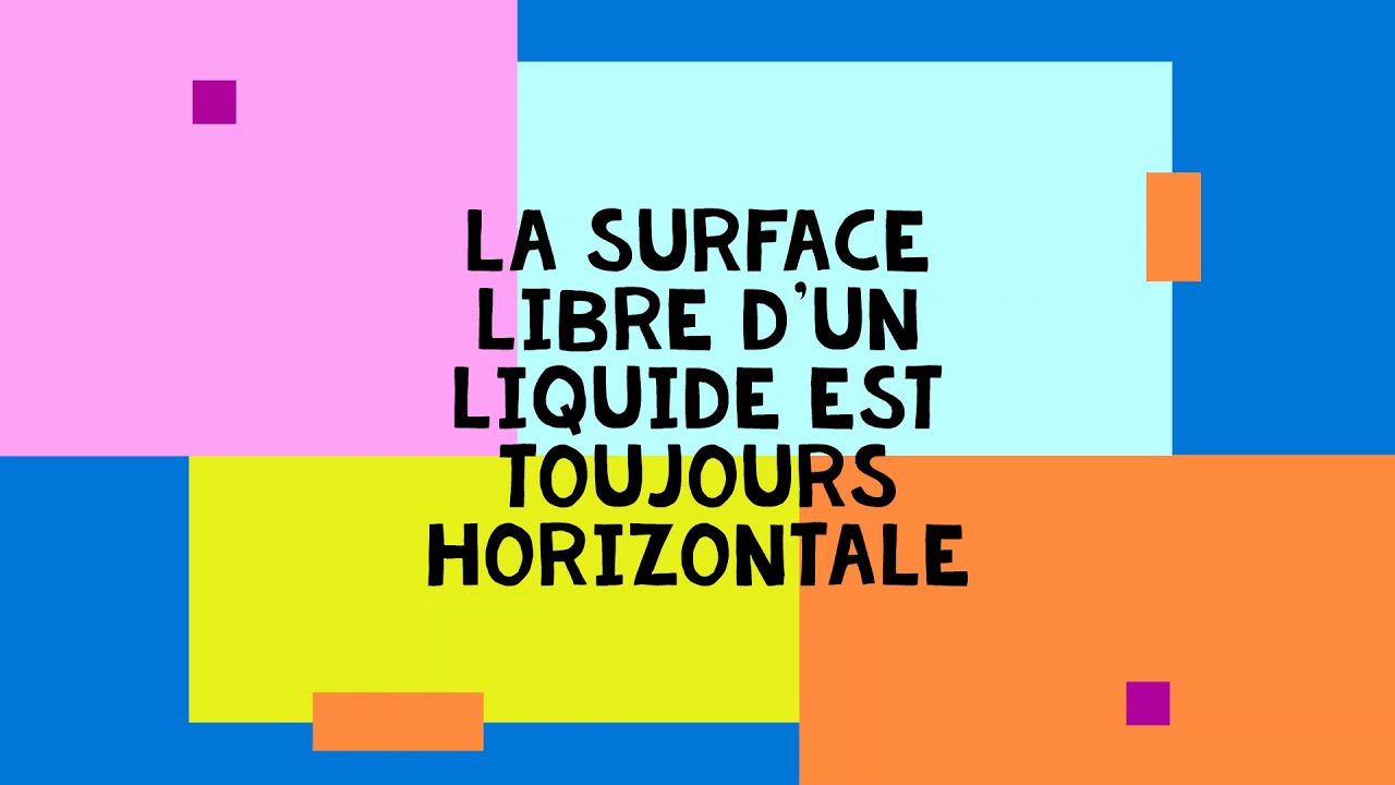 5° ETATS DE L'EAU 2 Surface libre d'un liquide