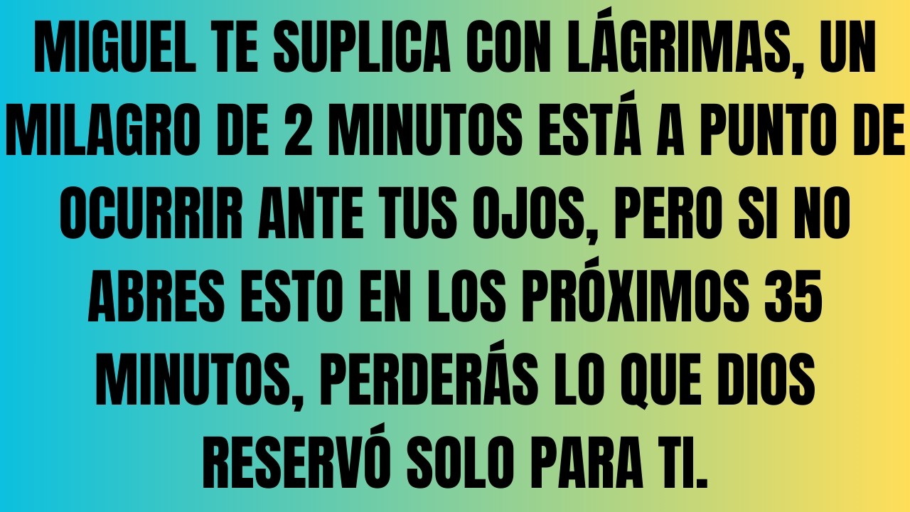 Miguel Te Suplica Con Lágrimas, Un Milagro de 2 Minutos Está A Punto de Ocurrir Ante Tus Ojos...