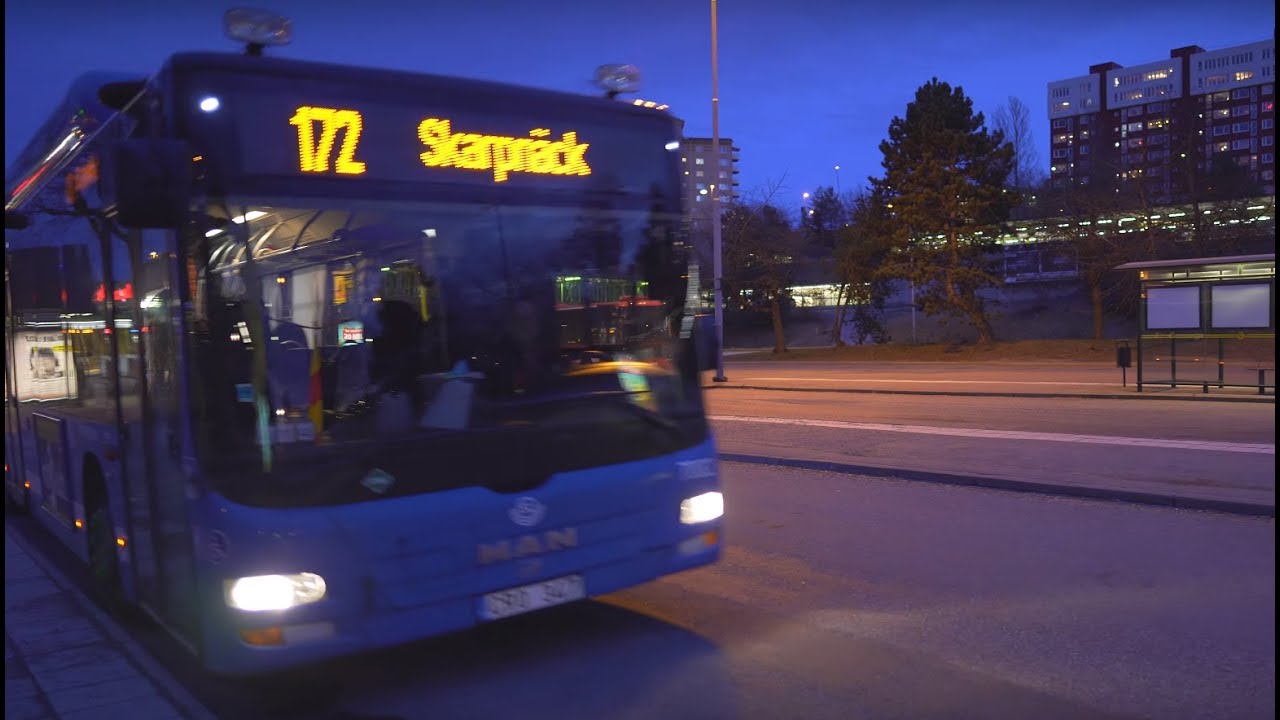 Sweden, Stockholm, bus 172 night ride from Hallunda Centrum to Masmo