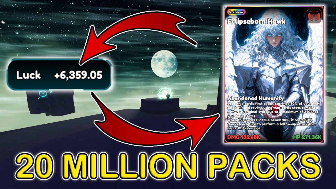 6.300 УДАЧИ открывает 20 МИЛЛИОНОВ наборов в Anime Card Clash | ROBLOX