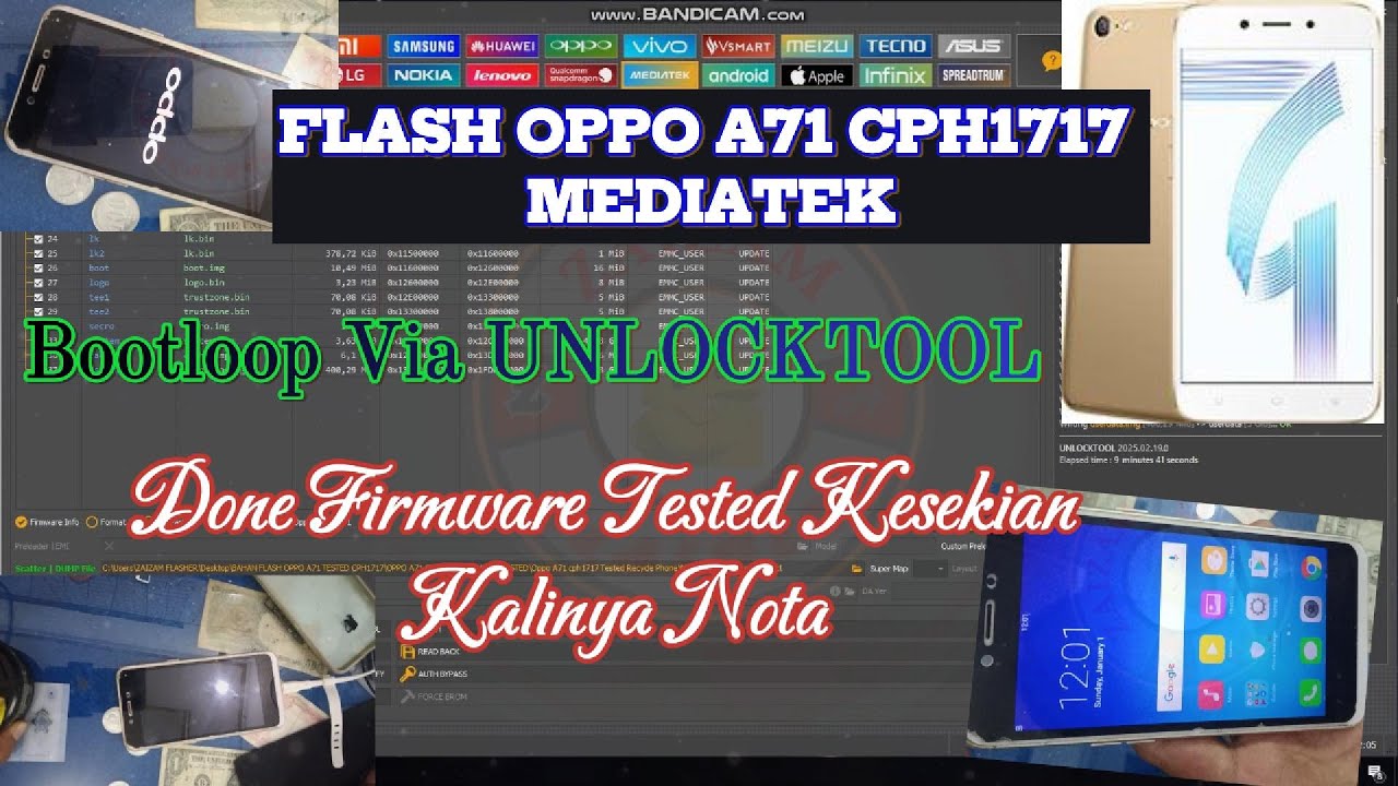 flash oppo a71 cph1717 via unlocktool gas dengan firmware tested berikut langsung done