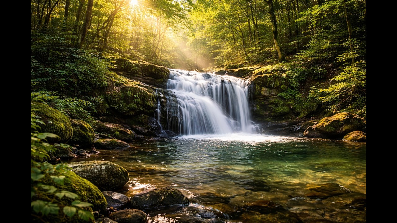Peaceful Forest Waterfall 💧 Relaxing Nature Sounds for Sleep, Study & Meditation