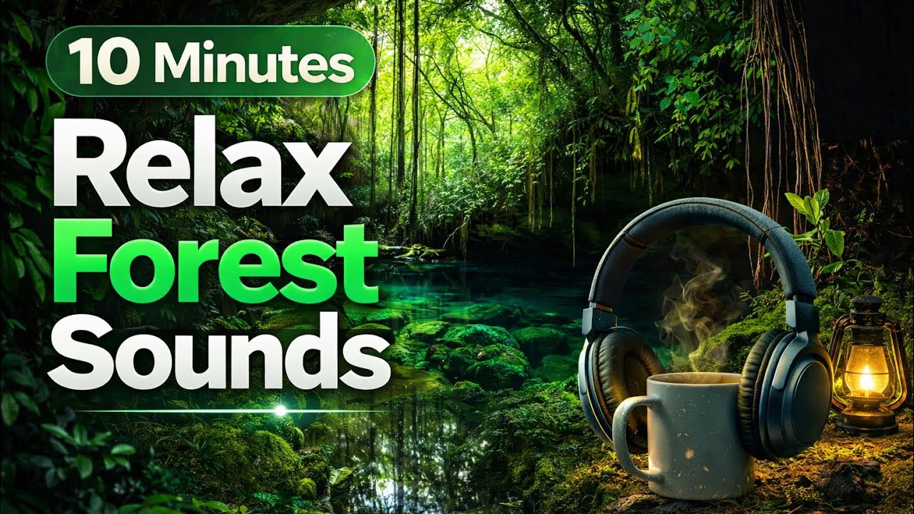 10 Minutes Relaxing Forest Sounds 🌿 | Deep Nature Relaxation & Calm Jungle Ambience #relaxingsounds 