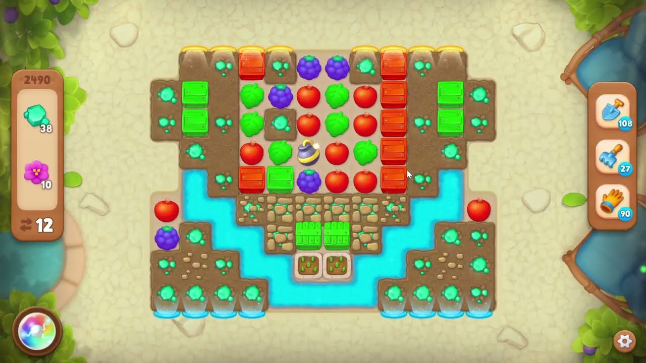 Gardenscapes 2490 Level - 13 moves - NO BooSTERS