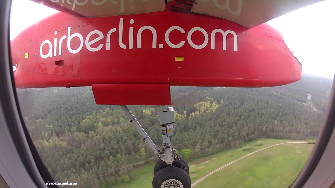 Landing at Nuremberg Airport with Air Berlin Dash 8Q-402 D-ABQG