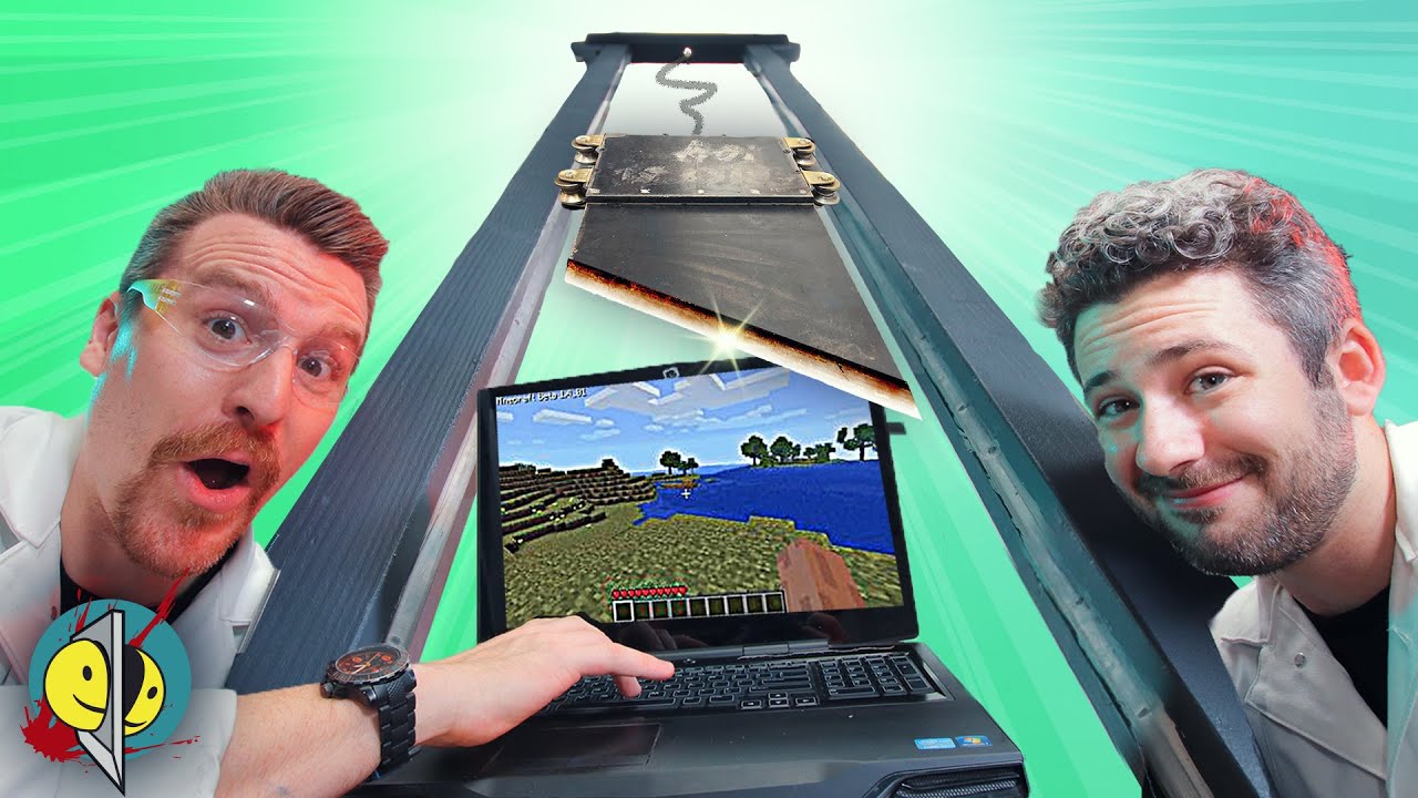 Real Guillotine vs. Laptop & Other Electronics!