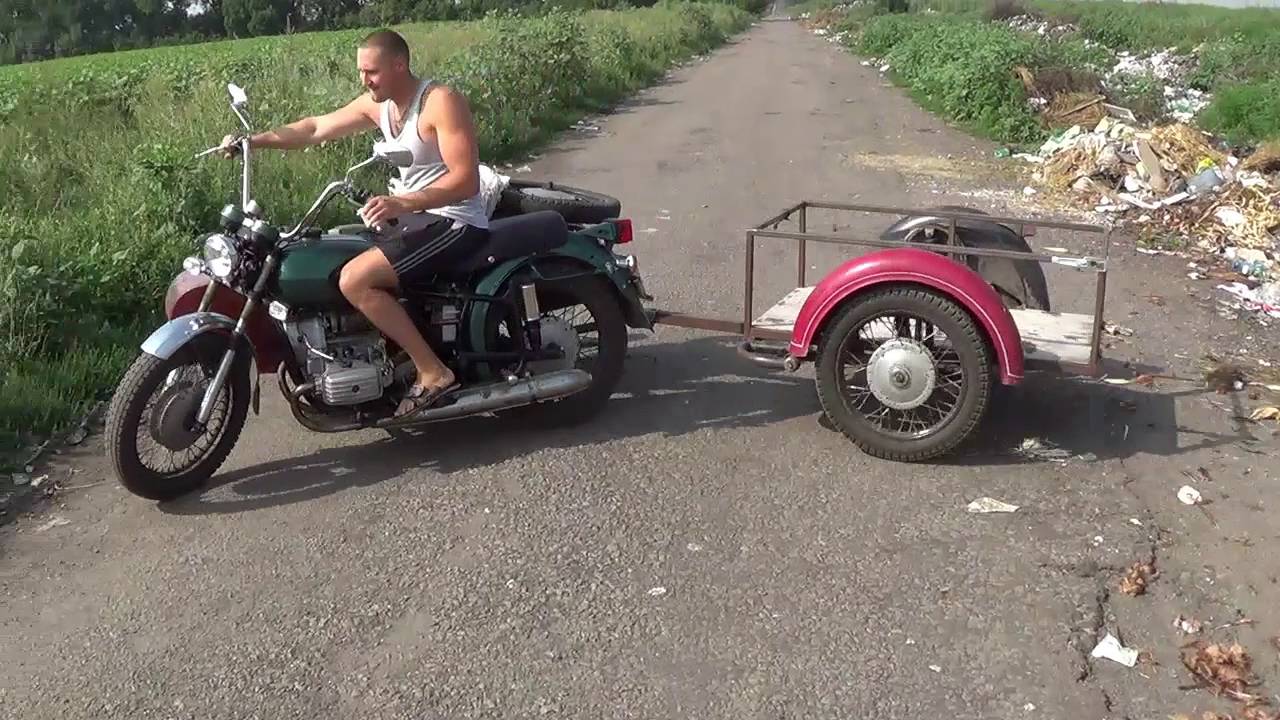 Тест драйв мотоцикла Днепр с прицепом !