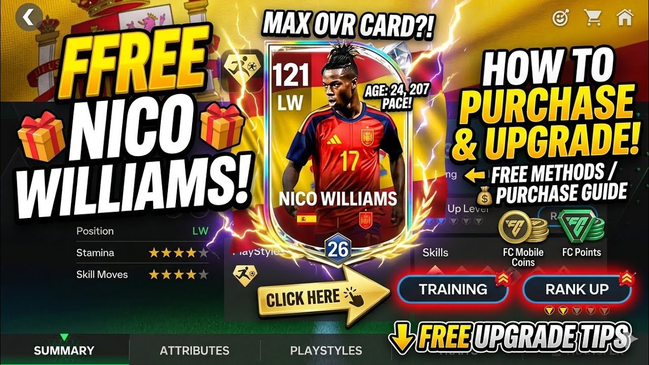 FREE NICO WILLIAMS HOW TO purchase it in FC mobile 🇪🇦🇪🇦🇪🇦