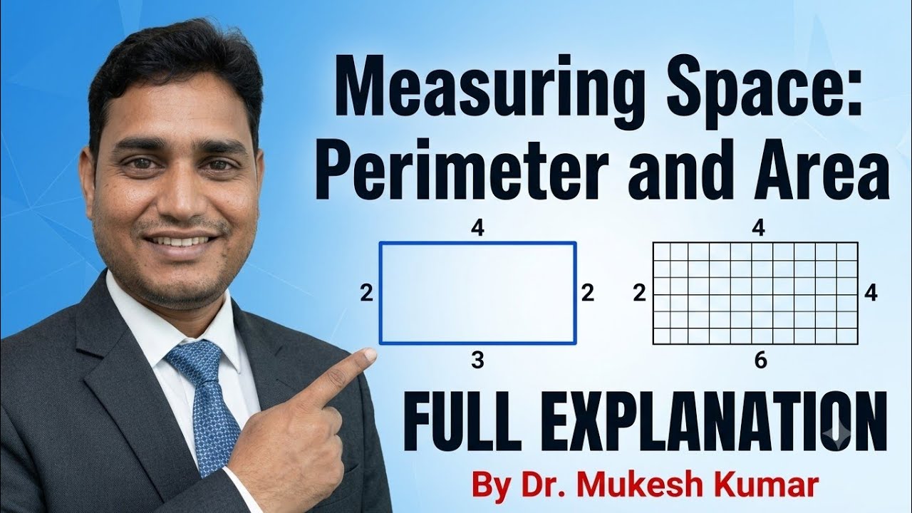 Measuring Space: Perimeter and Area Explained | Complete Geometry Guide by Dr. Mukesh Kumar Day3