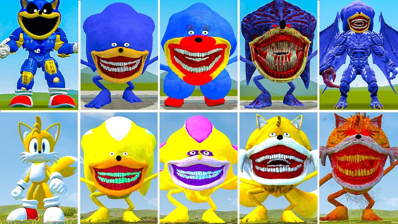 ALL NEW SONIC BLUE VS SONIC LOVE STORY VS SONIC YELLOW VS SONIC SHADOW TAPES PRURPLE IN GARRY'S MOD
