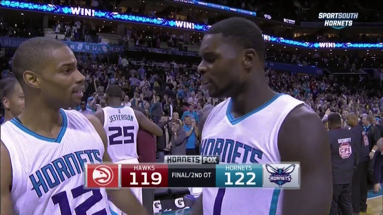 Lance Stephenson hits game-winning three-pointer (double overtime) Hawks at Hornets