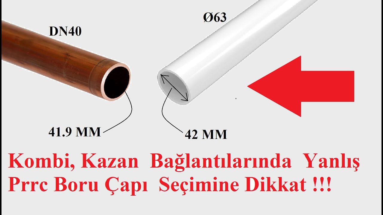 Kombi, Kazan  Bağlantılarında  Yanlış Prrc Boru Çapı  Seçimine Dikkat !!!