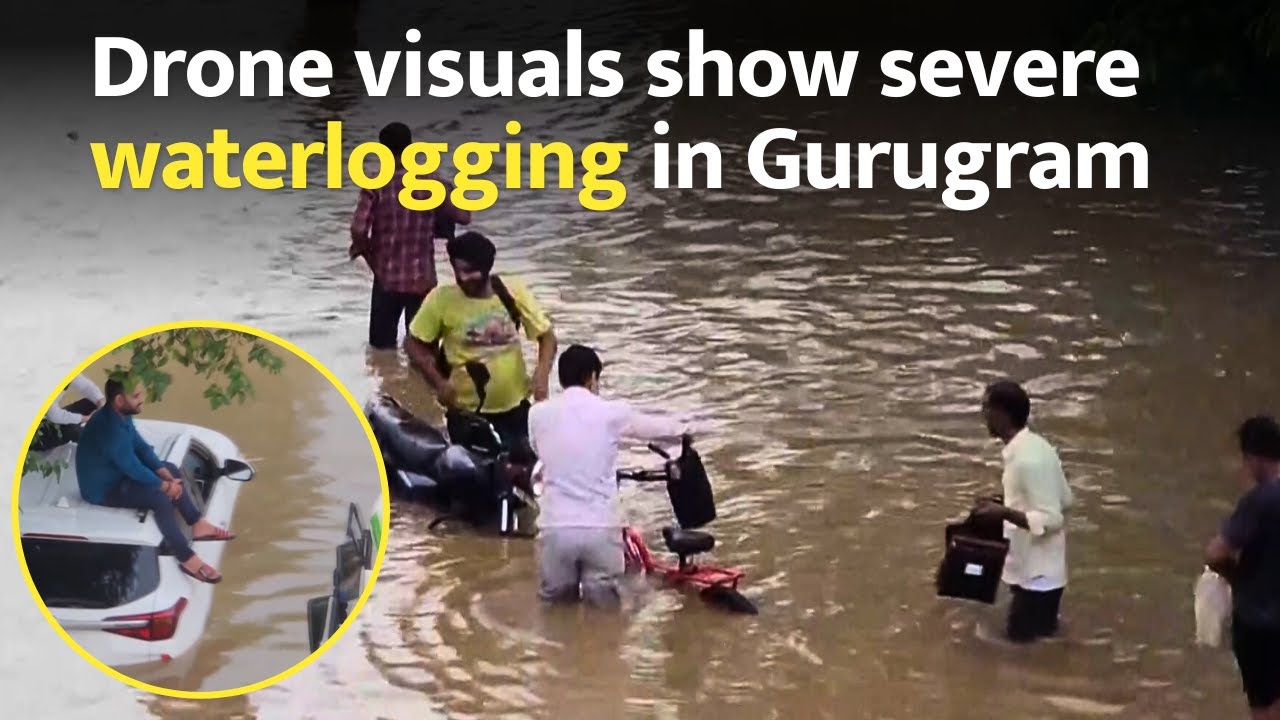 Gurugram Rains Update: Drone visuals show severe waterlogging in Gurugram, throwing life out of gear