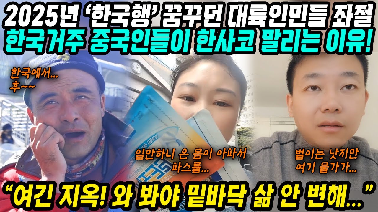 중국반응│2025년 ‘한국행’ 꿈꾸던 중국인민들 좌절│한국거주 중국인들이 코리안드림을 말리는 이유│중국인들 한국 와봤자 삶은 안 변해 지옥이야│중국어로[路]
