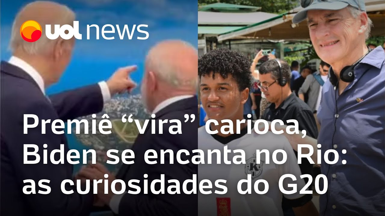 G20: Biden se surpreende com Cristo, Macron anda por Copacabana e premiê norueguês 'vira' carioca