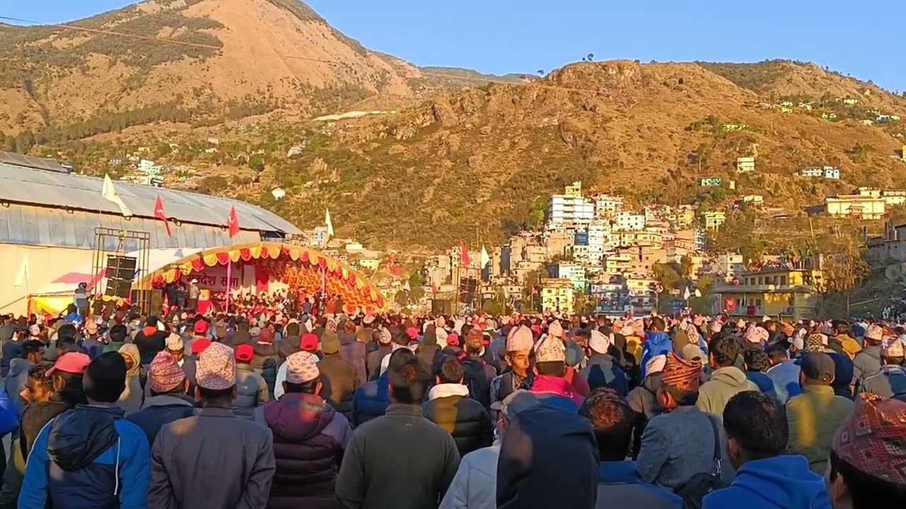 रुकुम पश्चिममा प्रचण्डको सम्बोधन, रुकुम पुर्वबाट चुनाव लड्ने घोषणा