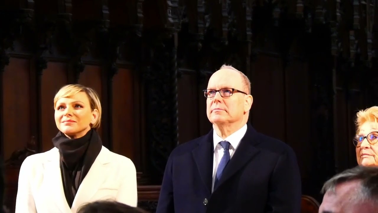 Prince Albert II de Monaco et son épouse à la Collégiale de Thann - Présentation de l'orgue rénové
